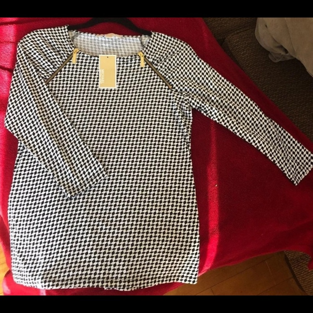 Michael Kors Ladies Top black and white patterned